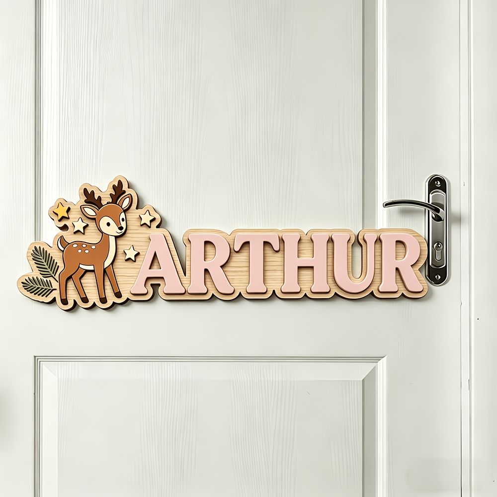 Custom Deer & Star Wooden Name - Baby Nursery review and price