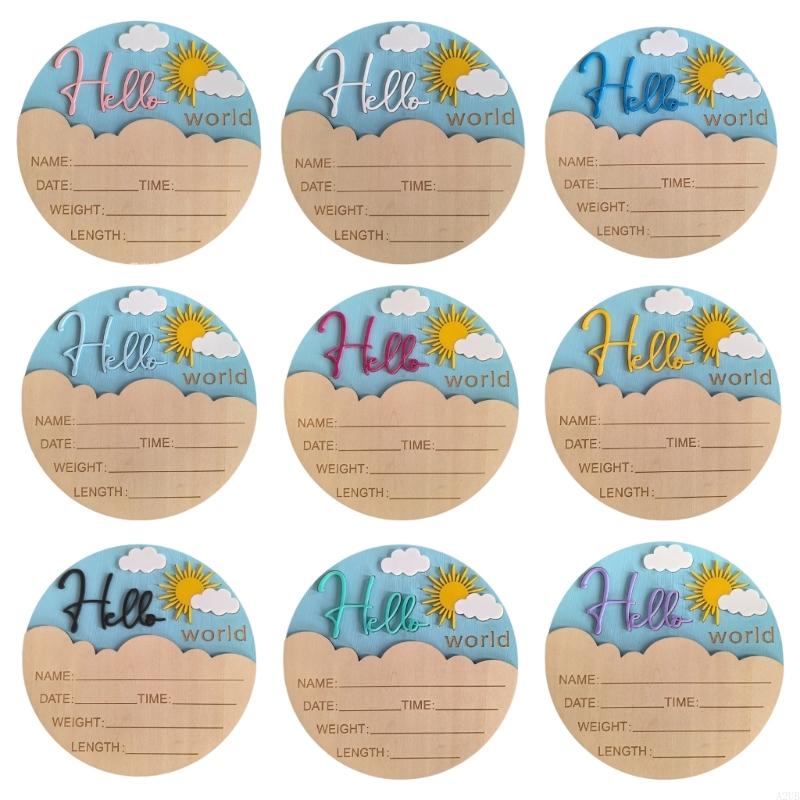 Wooden Hello Baby Announcement - Baby Nursery Hospital review and price