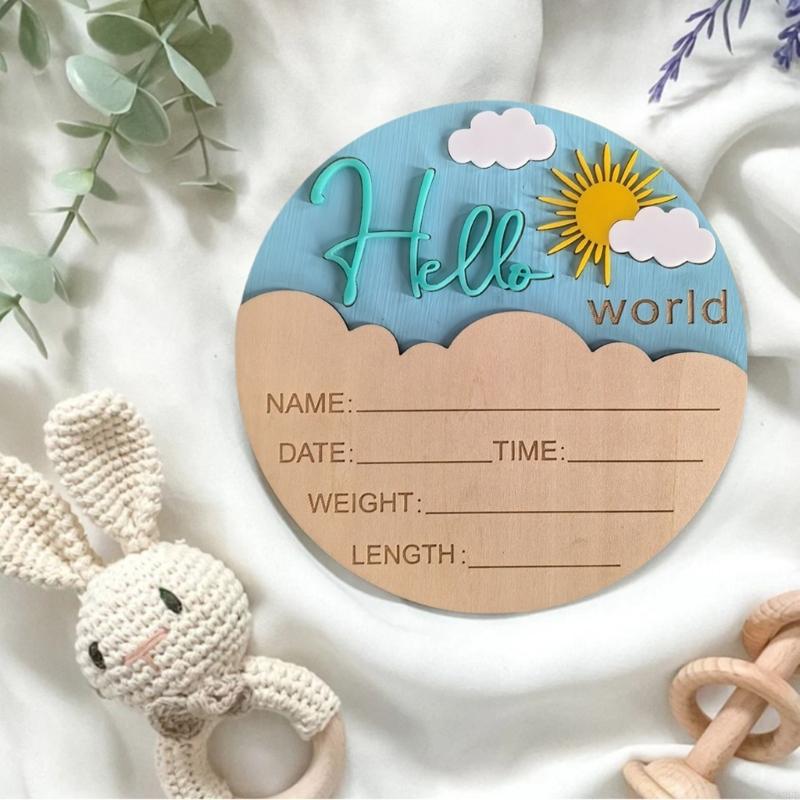Wooden Hello Baby Announcement - Baby Nursery Hospital review and price