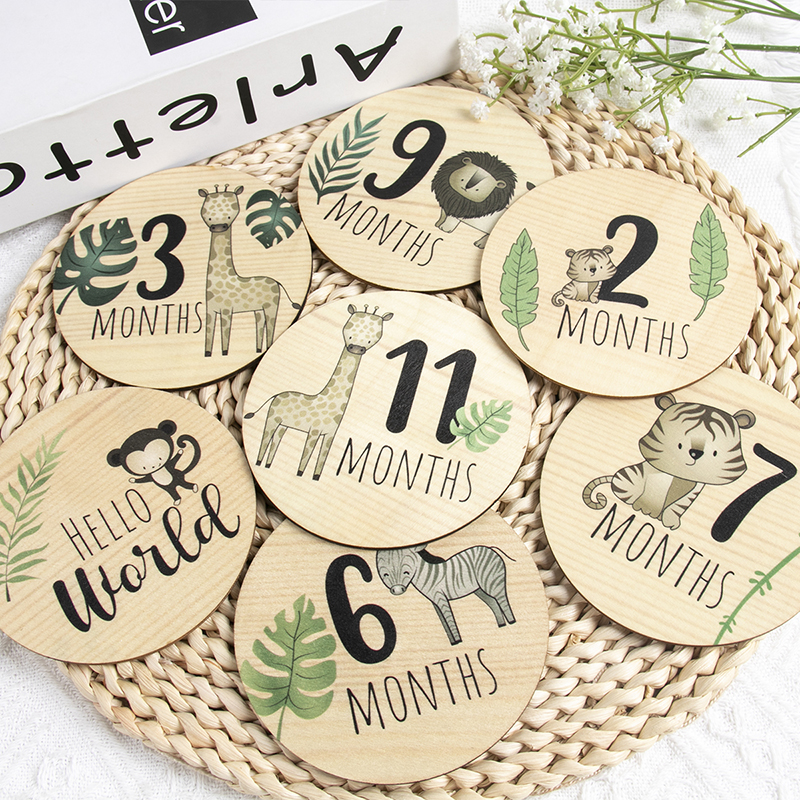 7pcs Wooden Baby Milestone Car - Milestone Card Set review and price