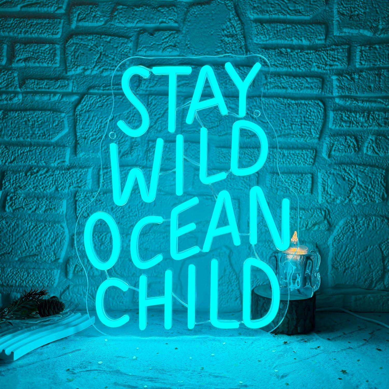 Stay Wild Ocean Child Neon Sig - Baby Nursery Ocean review and price
