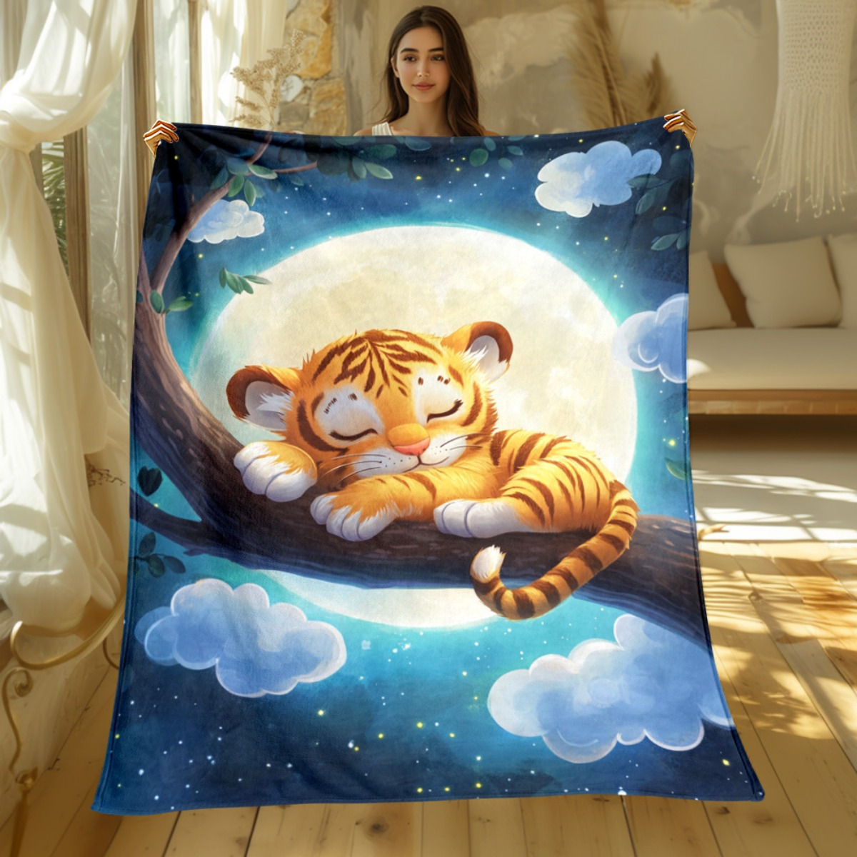 Cute sleeping tiger on tree br - Baby Nursery Hospital review and price