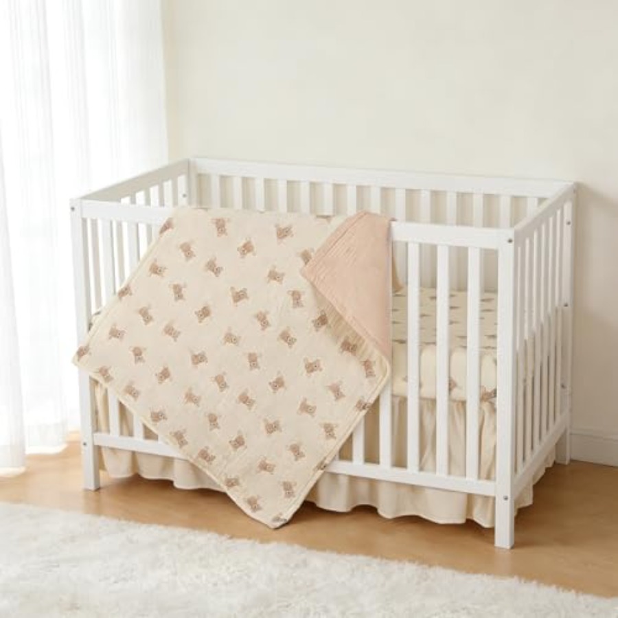 Organic Cotton Muslin Baby Cri - Baby Girl Nursery Quilt review and price