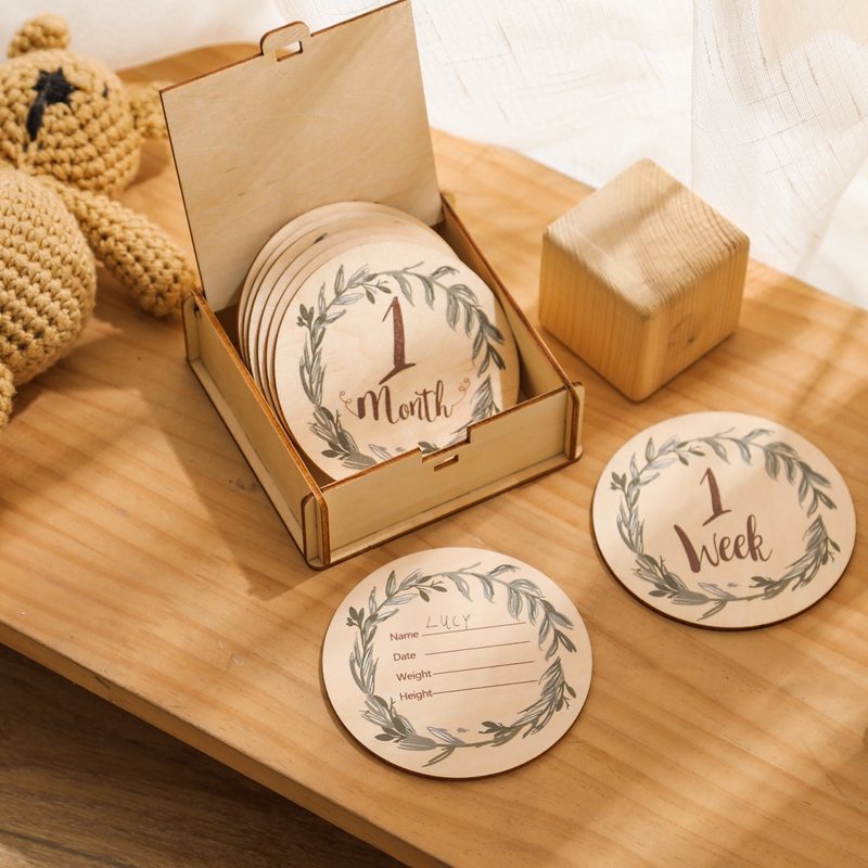 8Pcs Wooden Baby Milestone Car - Milestone Card Set review and price
