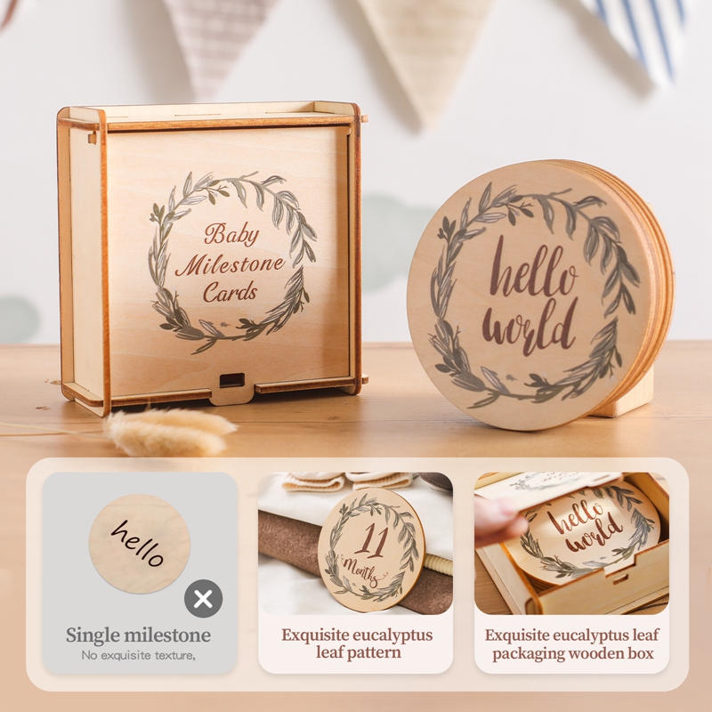 8Pcs Wooden Baby Milestone Car - Milestone Card Set review and price