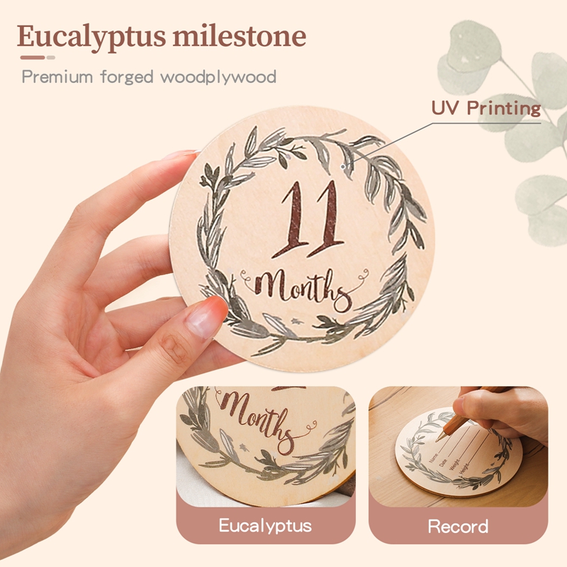 8Pcs Wooden Baby Milestone Car - Milestone Card Set review and price