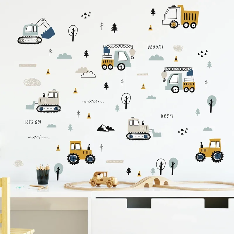 Hand Drawn Cute Cars Cargo Tru - Baby Nursery Wall Stickers review and price