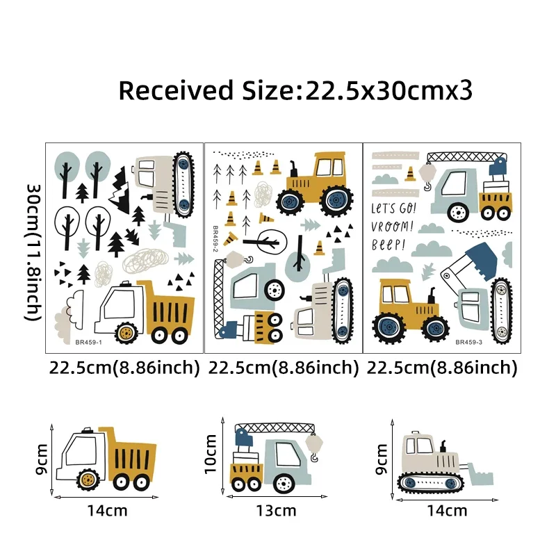Hand Drawn Cute Cars Cargo Tru - Baby Nursery Wall Stickers review and price