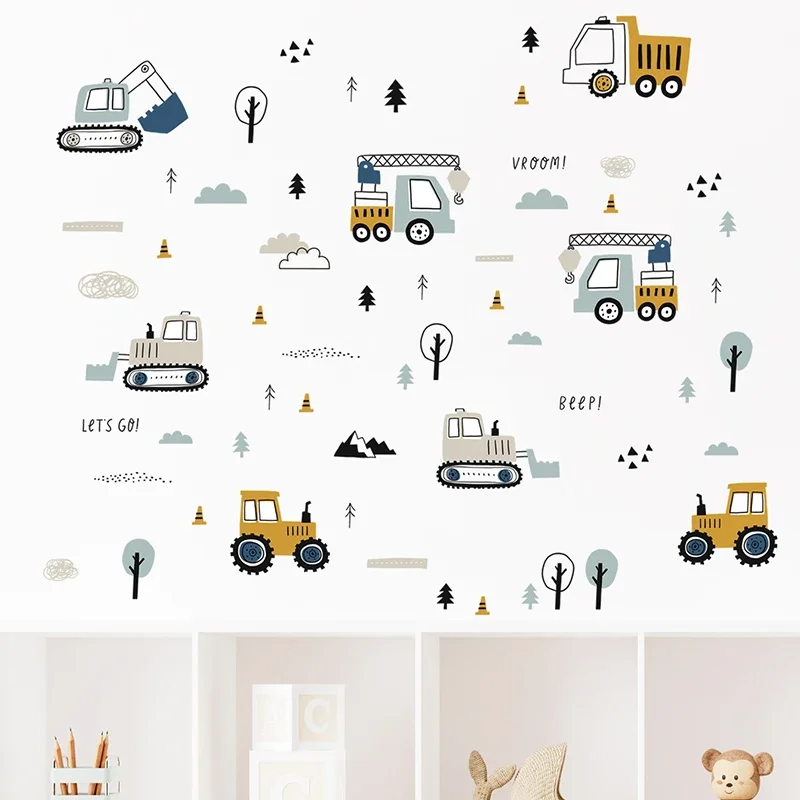 Hand Drawn Cute Cars Cargo Tru - Baby Nursery Wall Stickers review and price