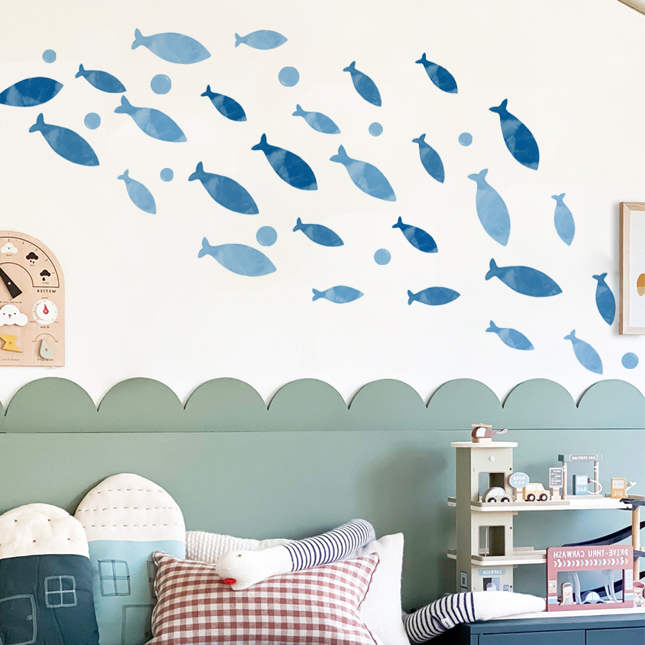 Blue Fish Vinyl Wall sticker f - Baby Nursery Ocean review and price