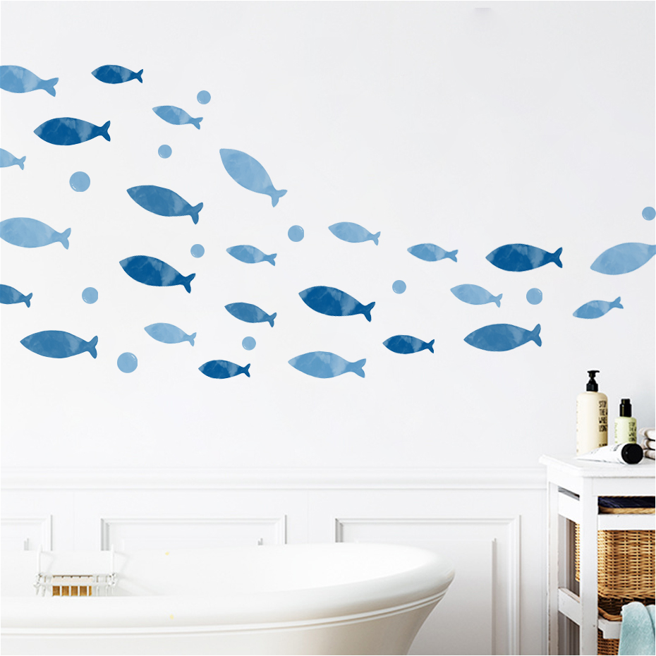 Blue Fish Vinyl Wall sticker f - Baby Nursery Ocean review and price