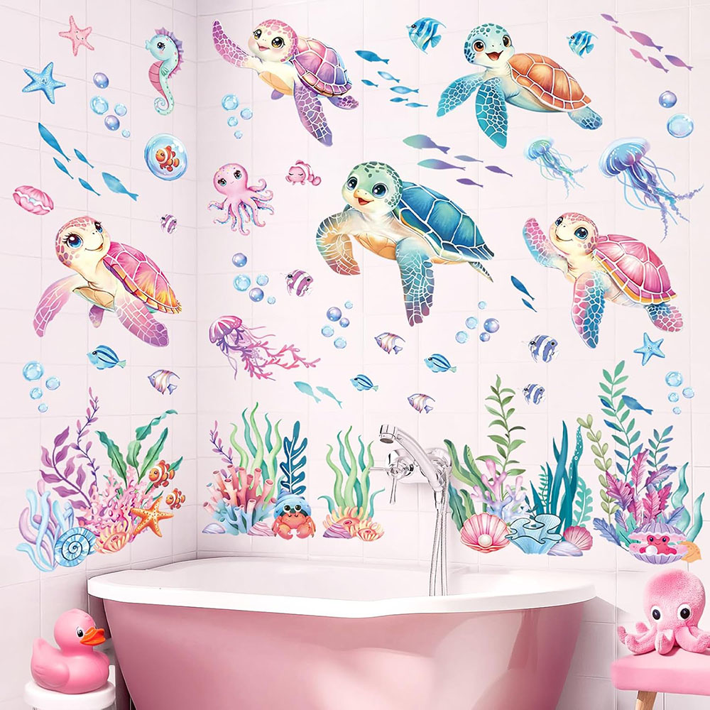 Large Pink Sea Turtles Ocean W - Baby Nursery Ocean review and price