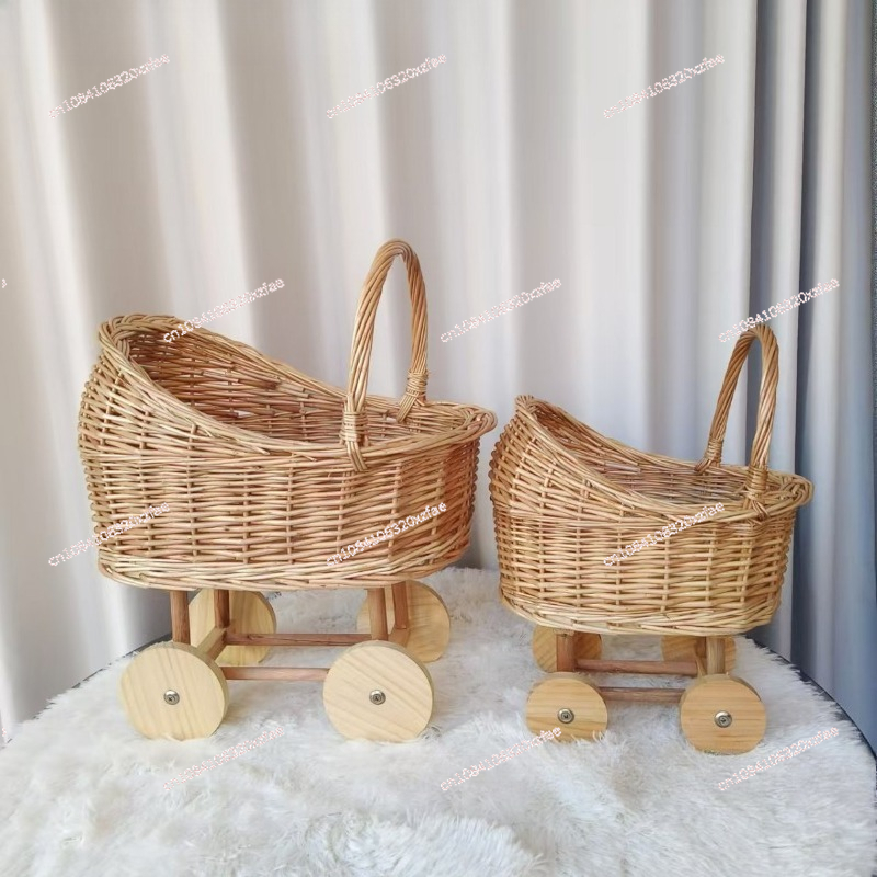 Handwoven Wicker Baby Bassinet - Baby Nursery Trolley review and price