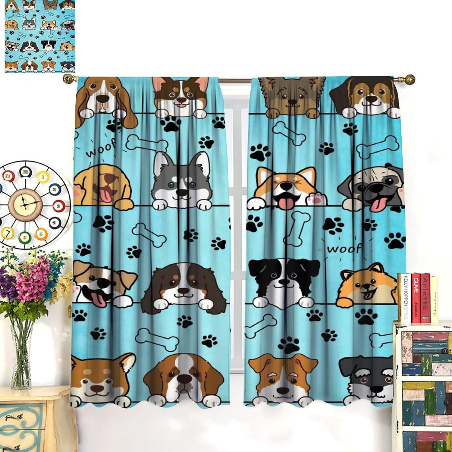 Cute Dog Curtains for Kids Gir - Baby Nursery Hospital review and price