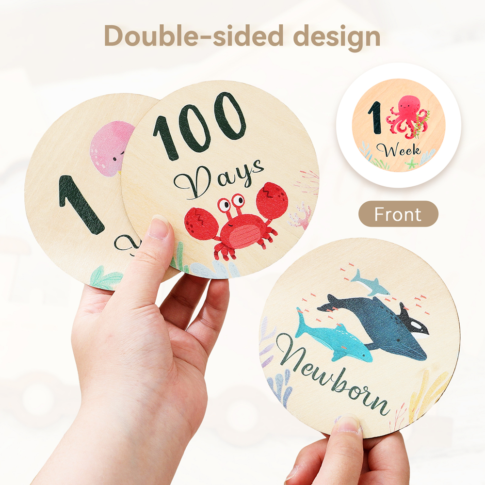 Newborn Wooden Milestone Cards - Milestone Card Set review and price
